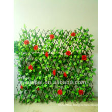 China cheap decorative wholesale artificial leaf fence with rose flower